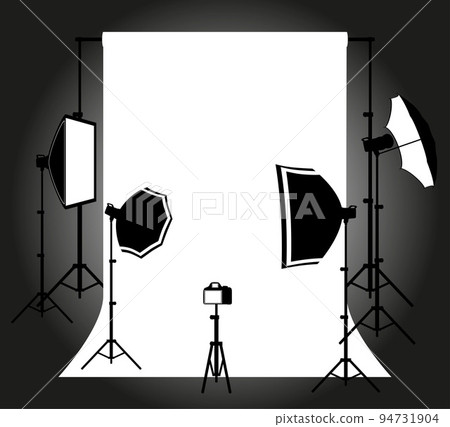 background in photo studio with flashes and softboxes on tripods vector illustration background in photo studio with flashes and softboxes on tripods vector illustration 94731904