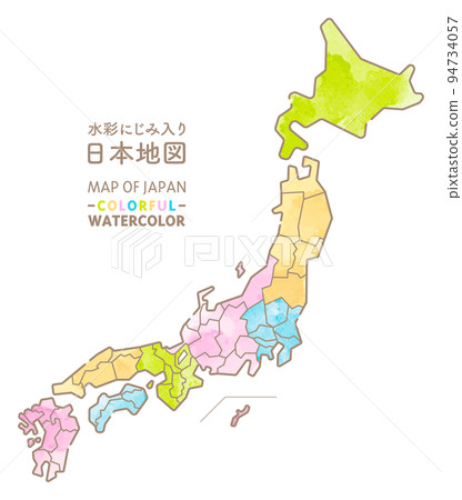水彩多彩日本地圖 94734057
