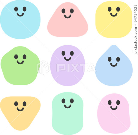 Illustration set of characters of various colors and shapes 94734525