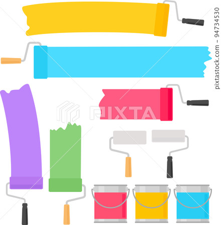 Illustration set of paint and roller 94734530