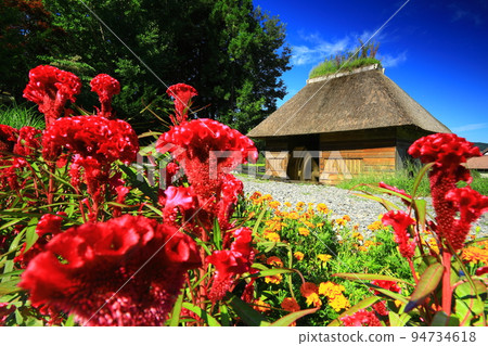 Iwate Prefecture Tono City Waterfall hut of Yamaguchi in autumn 94734618