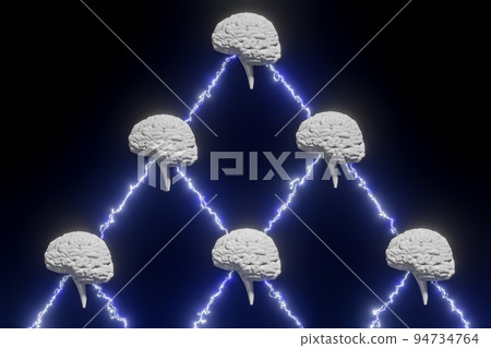 Top-down image from upper brain to lower brain Top-down image from upper brain to lower brain 94734764