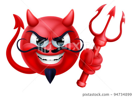 Devil Emoji Emoticon Man Face Cartoon Icon Mascot 94734899