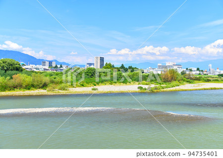 Looking towards Big Hat from near Tanbashima Bridge/Sai River (Nagano City, Nagano Prefecture) [September 2022] 94735401