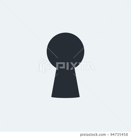 black color keyhole flat design on white 94735458