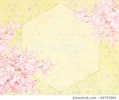 Beautiful cherry blossoms-Gold leaf-Checkered pattern-Japanese paper wallpaper-Glitter gold gorgeous background material frame Beautiful cherry blossoms-Gold leaf-Checkered pattern-Japanese paper wallpaper-Glitter gold gorgeous background material frame 94735964