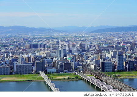 Yodogawa and Juso seen from Umeda Sky Building (Autumn 2022) 94736161