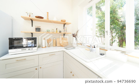 Kitchen sink with bright light Interior image 94736690