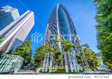 Tokyo cityscape in Japan Shinjuku subcenter. Overlooking the Tokyo Mode Gakuen Cocoon Tower 94737483