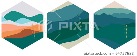 Abstract Landscape Background. Art landscape background with wave pattern vector. 94737688