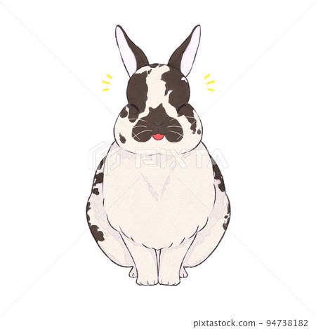 Dark brown rabbit broken expression (joy) 94738182