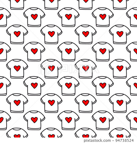 pattern of a T-shirt with a heart.Pattern for Valentines Day pattern of a T-shirt with a heart.Pattern for Valentines Day 94738524