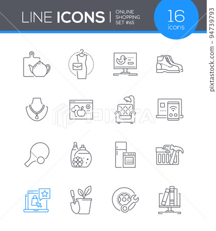 Online shopping - modern line design style icon set 94739793