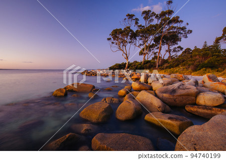 Binalong Bay Sunset in Tasmania Australia 94740199