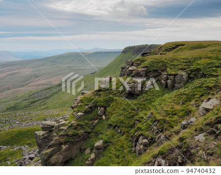 Dramatic view from The Nab to cairns at High White Scar, Eden Valley, Cumbria 94740432