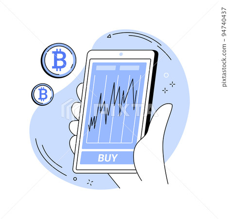 Cryptocurrency trading app isolated cartoon vector illustrations. 94740437
