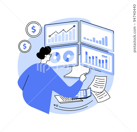 Financial analyst isolated cartoon vector illustrations. 94740440