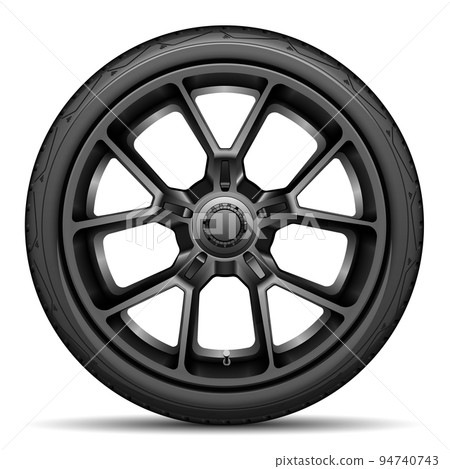 Aluminum wheel car tire style racing on white background vector Aluminum wheel car tire style racing on white background vector 94740743