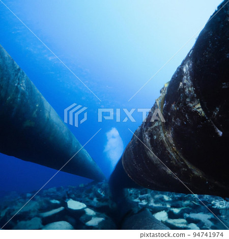 nord stream gas pipeline underwater imaginary illustration artwork 94741974