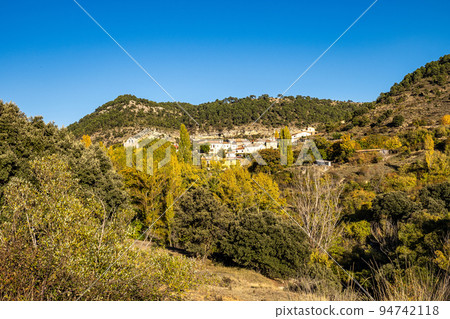 Mountain landscapes at the village Valdecabras, Serrania de Cuenca, Spain 94742118