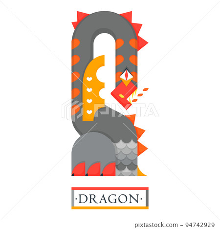 Medieval legendary fantasy winged dragon Medieval legendary fantasy winged dragon 94742929