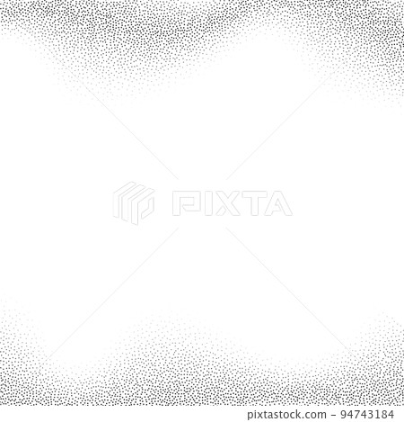 Grain wave texture background. Black noise dots wavy shape. Curve noise dotwork pattern. Abstract grunge stipple banner. Dotted stochastic noise effect 94743184
