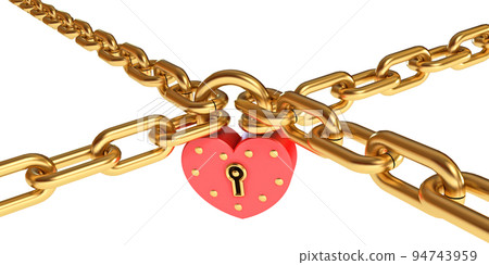 Padlock in a heart-shaped Padlock in a heart-shaped 94743959