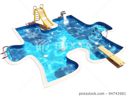 Pool in the form of a puzzle 94743981