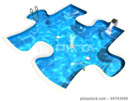 Pool in the form of a puzzle 94743990