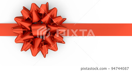 Realistic decorative bow or ribbon for gift box isolated on white background. 94744087