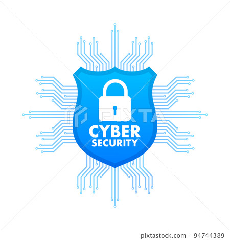 Cyber security vector logo with shield and check mark. Security shield concept. Internet security. Vector illustration. Cyber security vector logo with shield and check mark. Security shield concept. Internet security. Vector illustration. 94744389