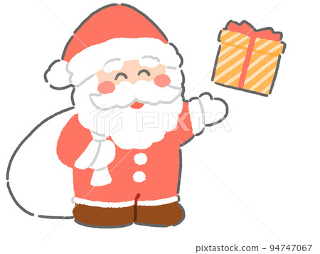 手繪聖誕老人和禮物的插圖 94747067