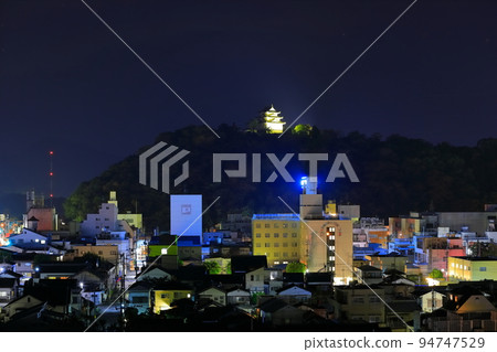 [Ehime Prefecture] Night view of Uwajima city and Uwajima Castle 94747529