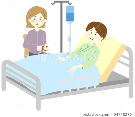 A wife visiting her husband in the hospital 94748276