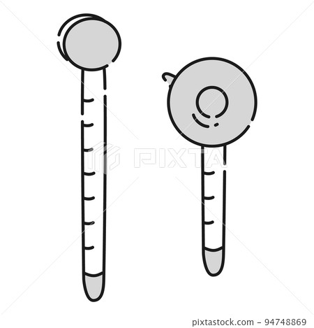 水溫計（溫度計）的插圖（黑白） 94748869