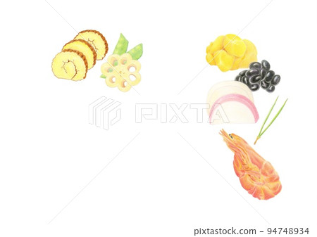 Material for New Year's cards Happy New Year dishes 94748934