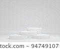3d rendering podium modern design. cosmetic product presentation and show. abstract composition white light and shadow. 3d illustration 94749107