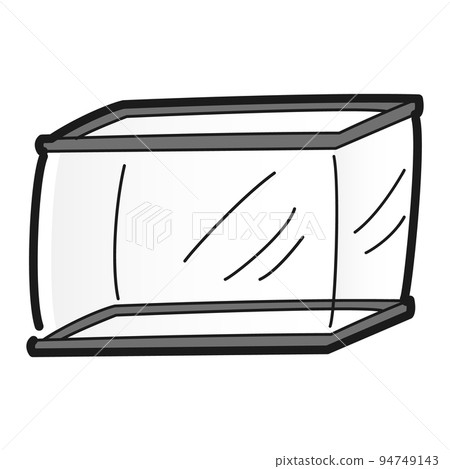 Illustration of a simple aquarium (black and white) 94749143