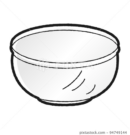 Illustration of a simple bowl (black and white) Illustration of a simple bowl (black and white) 94749144