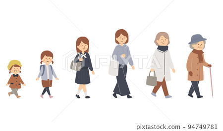 Illustration of a passerby woman 94749781