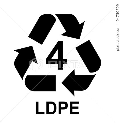 塑料廢物的回收類型標記插圖 / LDPE 塑料廢物的回收類型標記插圖 / LDPE 94750799