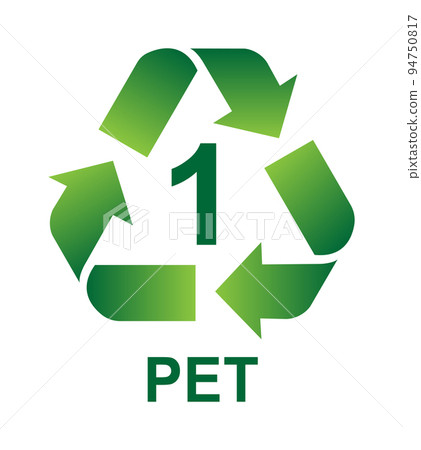 Plastic waste recycling type mark illustration / PET 94750817