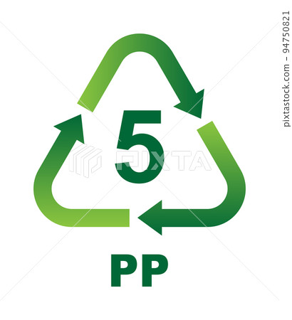 塑料廢物的回收類型標記插圖/PP 94750821