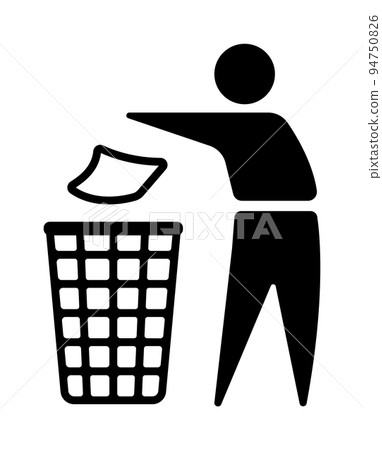 Garbage in the trash can Garbage disposal vector icon illustration 94750826