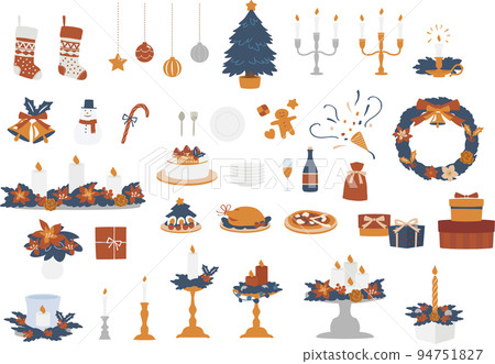 Cute Christmas icon set such as Christmas and cake 94751827