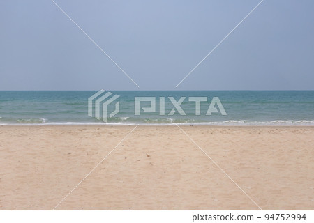 Nature landscape view of beautiful tropical beach and sea in sunny day. Beach sea space area Nature landscape view of beautiful tropical beach and sea in sunny day. Beach sea space area 94752994