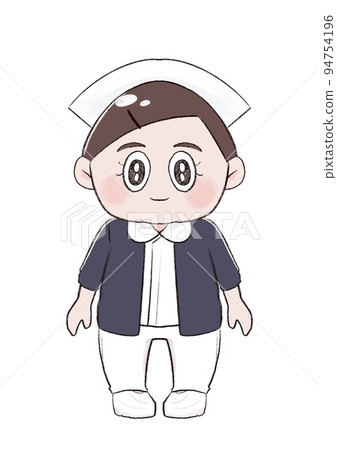 戴著護士帽和開衫的護理學生 戴著護士帽和開衫的護理學生 94754196