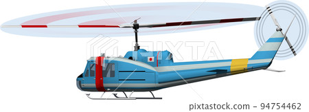 Illustration of a police helicopter seen from the side. background transparent image 94754462