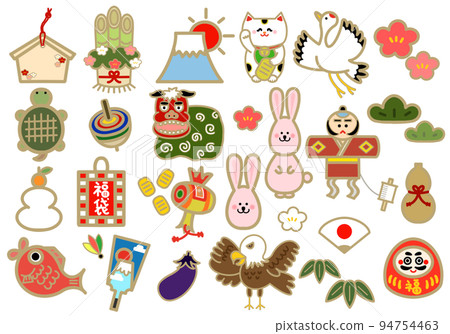 New Year/New Year's card 2023 icon material set New Year/New Year's card 2023 icon material set 94754463