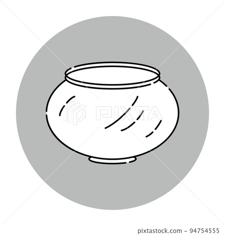 Fishbowl aquarium icon (black and white) 94754555